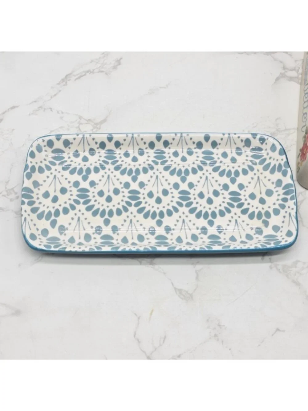 Pioneer Woman Covered Butter Dish VINTAGE FLORAL Stoneware Blue Cottage Country